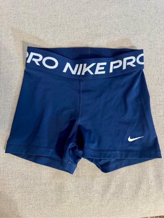 Nike Pants - Nike Pro Navy Blue Women's Bike Shorts with White Logo